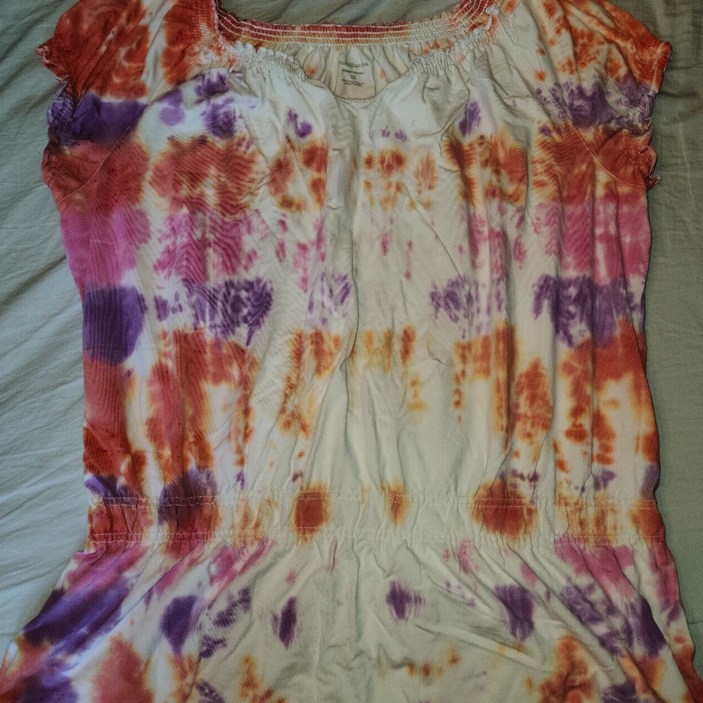 Crofts and Borrow tie dye peasant blouse - Picture 2 of 3